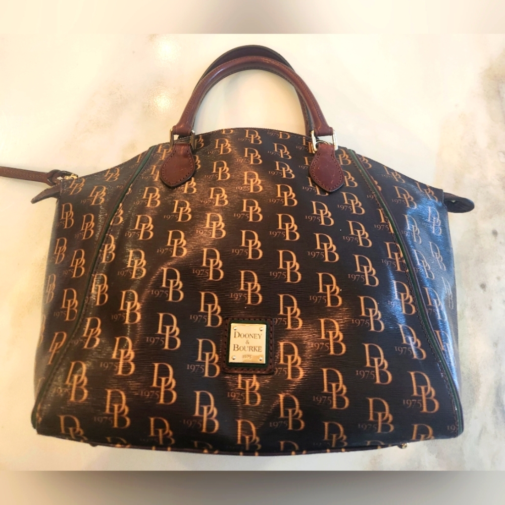Dooney & Bourke Black and Brown Monogram Bag